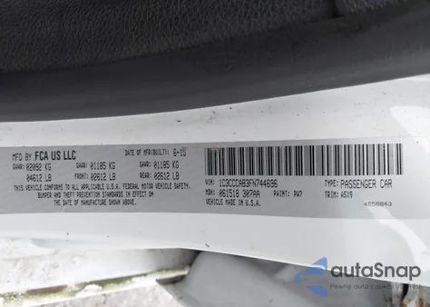 2015 Chrysler 200 Limited из США, поврежденный, VIN 1C3CCCAB3FN744696